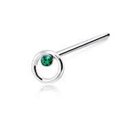 Circular Stone Silver Straight Nose Stud NSKA-646